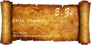 Eble Zsanett névjegykártya